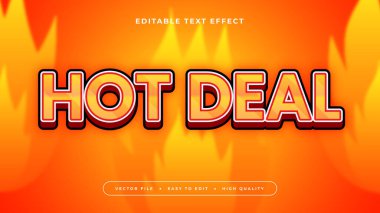 Turuncu Kırmızı ve Siyah Sıcak Anlaşma 3d Düzenlenebilir Metin Efekti - Yazı Tipi Biçimi