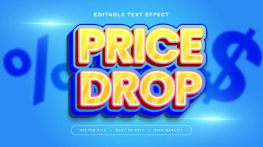 Sarı Kırmızı ve Mavi Mor Fiyat Düşürme 3d Düzenlenebilir Metin Efekti - Yazı Tipi Biçimi
