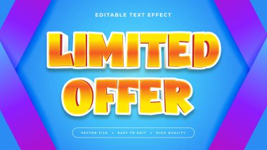 Sarı Mor Menekşe ve Mavi Sınırlı Teklif 3d Düzenlenebilir Metin Efekti - Yazı Tipi Biçimi