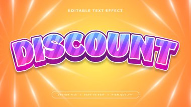 Mor Violet White ve Turuncu İndirim 3d Düzenlenebilir Metin Efekti - Yazı Tipi Biçimi