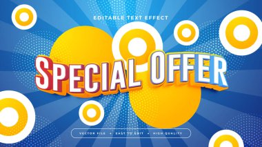 Mavi ve Sarı Özel Teklif 3d Düzenlenebilir Metin Efekti - Yazıtipi Biçimi