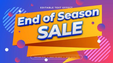 Mavi Turuncu ve Beyaz Uç Sezon Satışı 3d Düzenlenebilir Metin Efekti - Yazı Tipi Stili