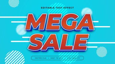 Kırmızı Beyaz ve Mavi Mega İndirim 3d Düzenlenebilir Metin Efekti - Yazı Tipi Stili