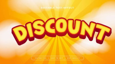 Sarı Kırmızı ve Beyaz İndirim 3d Düzenlenebilir Metin Efekti - Yazı Tipi Biçimi