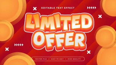 Turuncu Beyaz ve Kırmızı Sınırlı Teklif 3d Düzenlenebilir Metin Efekti - Yazı Tipi Biçimi