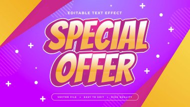 Mor Violet White ve Sarı Özel Teklif 3d Düzenlenebilir Metin Efekti - Yazı Tipi Stili