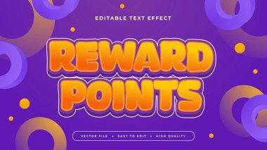 Turuncu Beyaz ve Mor Mor Ödül Noktası 3d Düzenlenebilir Metin Efekti - Yazı Tipi Biçimi