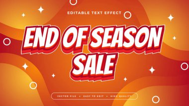 Kırmızı Turuncu ve Beyaz Uç Sezon Satışı 3d Düzenlenebilir Metin Efekti - Yazı Tipi Stili