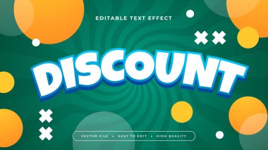 Sarı Mavi ve Beyaz İndirim 3d Düzenlenebilir Metin Efekti - Yazı Tipi Biçimi