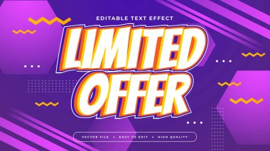 Turuncu Beyaz ve Mor Menekşe Sınırlı Teklif 3d Düzenlenebilir Metin Efekti - Yazı Tipi Biçimi