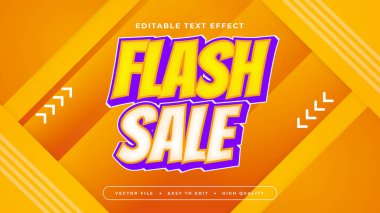 Beyaz Mor Violet ve Sarı Flaş Satış 3d Düzenlenebilir Metin Efekti - Yazı Tipi Stili