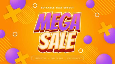 Mor Violet White ve Turuncu Mega Satış 3d Düzenlenebilir Metin Efekti - Yazı Tipi Stili
