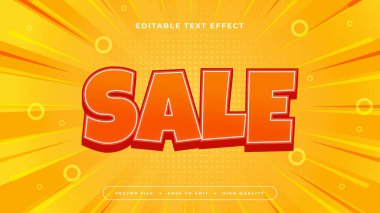 Turuncu Beyaz ve Sarı İndirim 3d Düzenlenebilir Metin Efekti - Yazı Tipi Stili