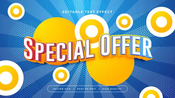 Mavi ve Sarı Özel Teklif 3d Düzenlenebilir Metin Efekti - Yazıtipi Biçimi