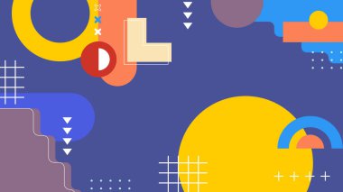 Renkli şekilli soyut geometrik desen arkaplanı