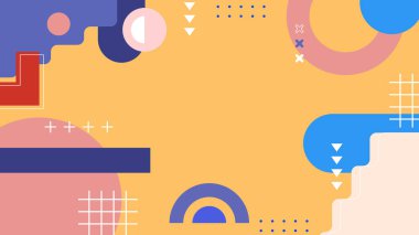 Kalın Renkler ve Şekillerle Canlı Soyut Geometrik Arkaplan