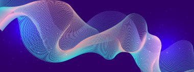 Aydınlık Efektli Karanlık Arkaplanda Soyut Gradyan Dalgası