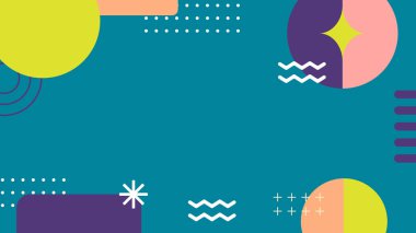 Canlı Renkler ve Şekillerle Geometrik Soyut Desen. Kalın Geometrik Şekiller ve Canlı Renkler içeren canlı bir Soyut Desen