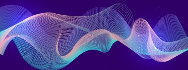 Karanlık Arkaplanda Soyut Renkli Dalga Deseni