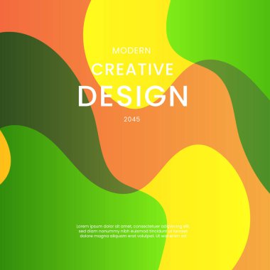 Orange Yellow ve Green Gradient Modern Tasarım Posta, Arkaplan, Banner, Ad, Promo, Davetiye, Etc