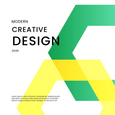 Beyaz Sarı ve Yeşil Gradyan Soyut Şekiller Posta, Arkaplan, Banner, Ad, Promo, Davetiye, Etc için İdeal