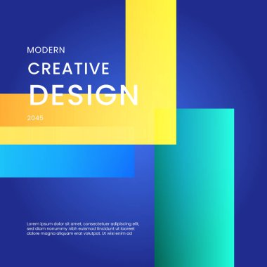 Mavi Sarı ve Yeşil Gradyan Soyut Şekiller Posta, Arkaplan, Banner, Ad, Promo, Davetiye, Etc için İdeal