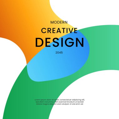 Beyaz Mavi ve Yeşil Gradyan Modern Tasarım Posta, Arkaplan, Banner, Ad, Promo, Davetiye, Etc