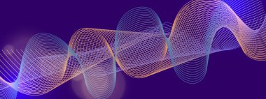 Karanlık Yıldızlı Arkaplanda Renkli Soyut Dalgalar. Arkaplan, Sunumlar ve Dijital Sanat Kavramları İçin Mükemmel