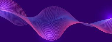 Karanlık Yıldızlı Arkaplanda Renkli Soyut Dalgalar. Arkaplan, Sunumlar ve Dijital Sanat Kavramları İçin Mükemmel