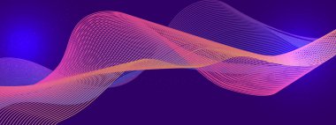 Karanlık Arkaplanda Soyut Renkli Dalga Deseni