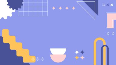 Renkli şekilli soyut geometrik desen arkaplanı