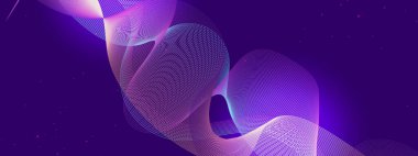 Modern Arkaplanda Soyut Dalga Şablonu Gradyan Renkleri. Modern tasarımlar, teknoloji temaları veya yaratıcı projeler için ideal