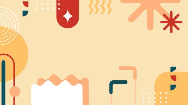 Kalın Renkler ve Şekillerle Canlı Soyut Geometrik Arkaplan