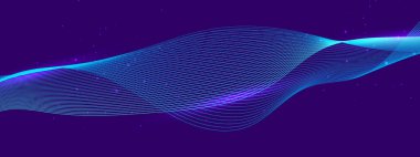 Modern Arkaplanda Soyut Dalga Şablonu Gradyan Renkleri. Modern tasarımlar, teknoloji temaları veya yaratıcı projeler için ideal