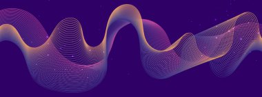 Aydınlık Efektli Karanlık Arkaplanda Soyut Gradyan Dalgası