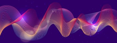 Modern Arkaplanda Soyut Dalga Şablonu Gradyan Renkleri. Modern tasarımlar, teknoloji temaları veya yaratıcı projeler için ideal