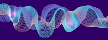 Karanlık Arkaplanda Soyut Renkli Dalga Deseni