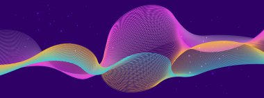 Teknoloji arka planında soyut Akışkan Dalga Tasarımı. Dijital Sanat Sunumları, Yaratıcı Projeler ve Tasarım İlhamları için Mükemmel