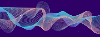 Soyut Renkli Dalga Tasarımı Arkaplanı. Yaratıcı Projeler ve Dijital Temalar İçin Mükemmel