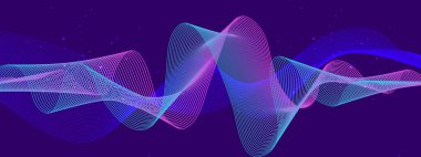 Karanlık Arkaplanda Soyut Renkli Dalga Deseni