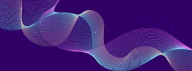 Aydınlık Efektli Karanlık Arkaplanda Soyut Gradyan Dalgası