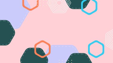 Geometrik Şekiller ve Desenler ile Renkli Soyut Arkaplan