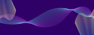 Karanlık Arkaplanda Soyut Renkli Dalga Deseni