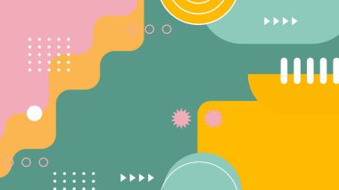 Kalın Renkli Modern Soyut Geometrik Arkaplan