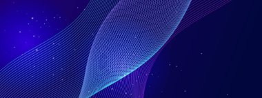 Aydınlık Efektli Karanlık Arkaplanda Soyut Gradyan Dalgası