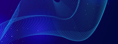 Aydınlık Efektli Karanlık Arkaplanda Soyut Gradyan Dalgası