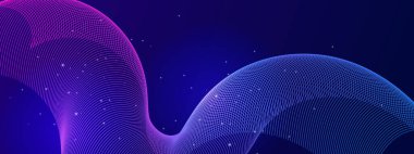 Karanlık Arkaplanda Soyut Renkli Dalga Deseni