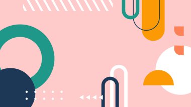 Renkli şekilli soyut geometrik desen arkaplanı