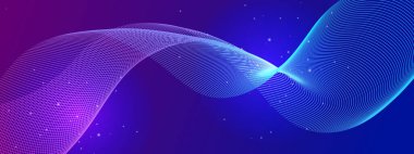 Karanlık Yıldızlı Arkaplanda Renkli Soyut Dalgalar. Arkaplan, Sunumlar ve Dijital Sanat Kavramları İçin Mükemmel