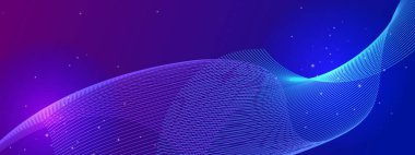 Soyut Renkli Dalga Tasarımı Arkaplanı. Yaratıcı Projeler ve Dijital Temalar İçin Mükemmel